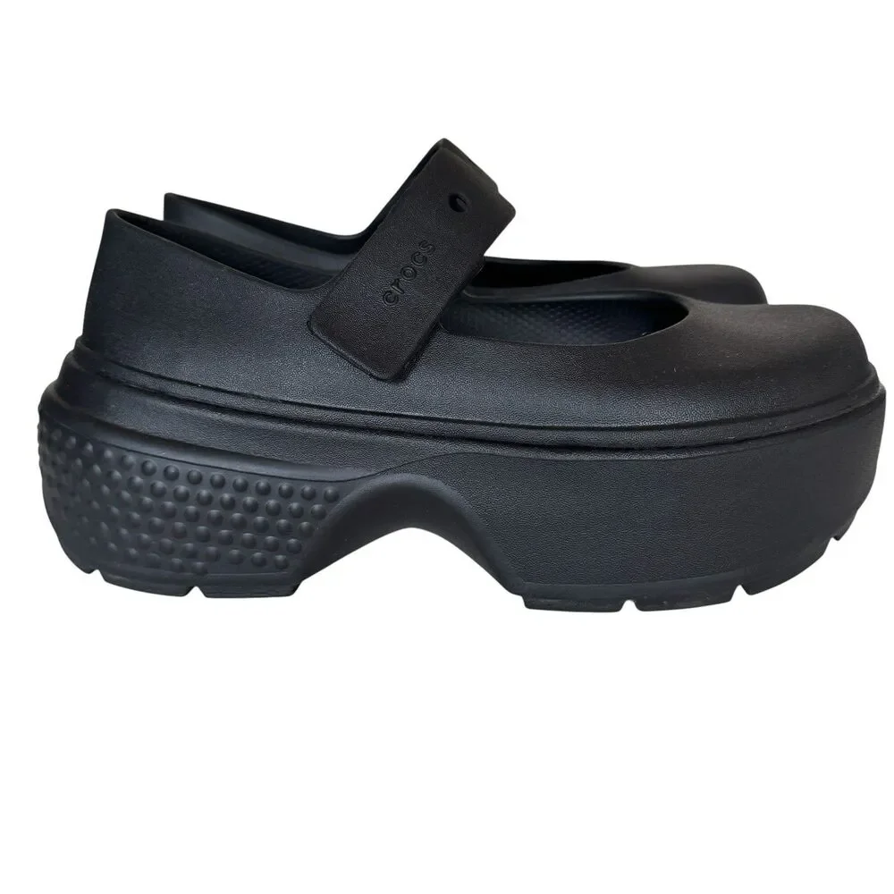 Crocs Stomp Mary Jane Platform Shoe Womens Size 11 Black Harajuku Cosplay Grunge